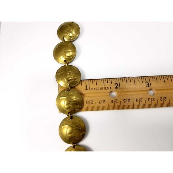 Vintage 1970s Peruvian Coin Bracelet Signed Dated Coins 7.5 Inch Hook Clasp - Picture 4 of 10